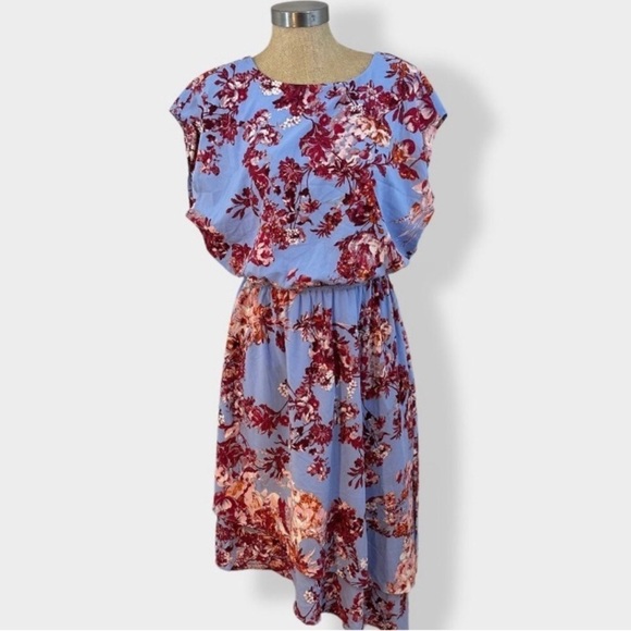 NWOT! Soma Floral Asymmetrical Sleeveless Elastic Waist Day Dress - Size XS💛 - Picture 3 of 8